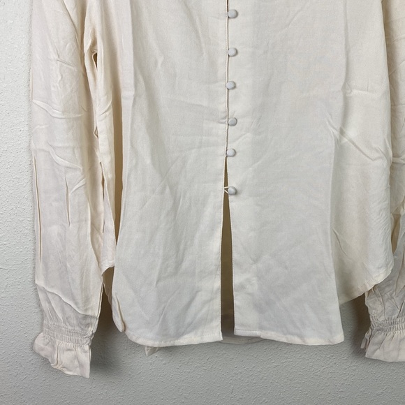 NWT Band of the Free | Denise Cream Ruffle Collar Top S - Picture 7 of 13
